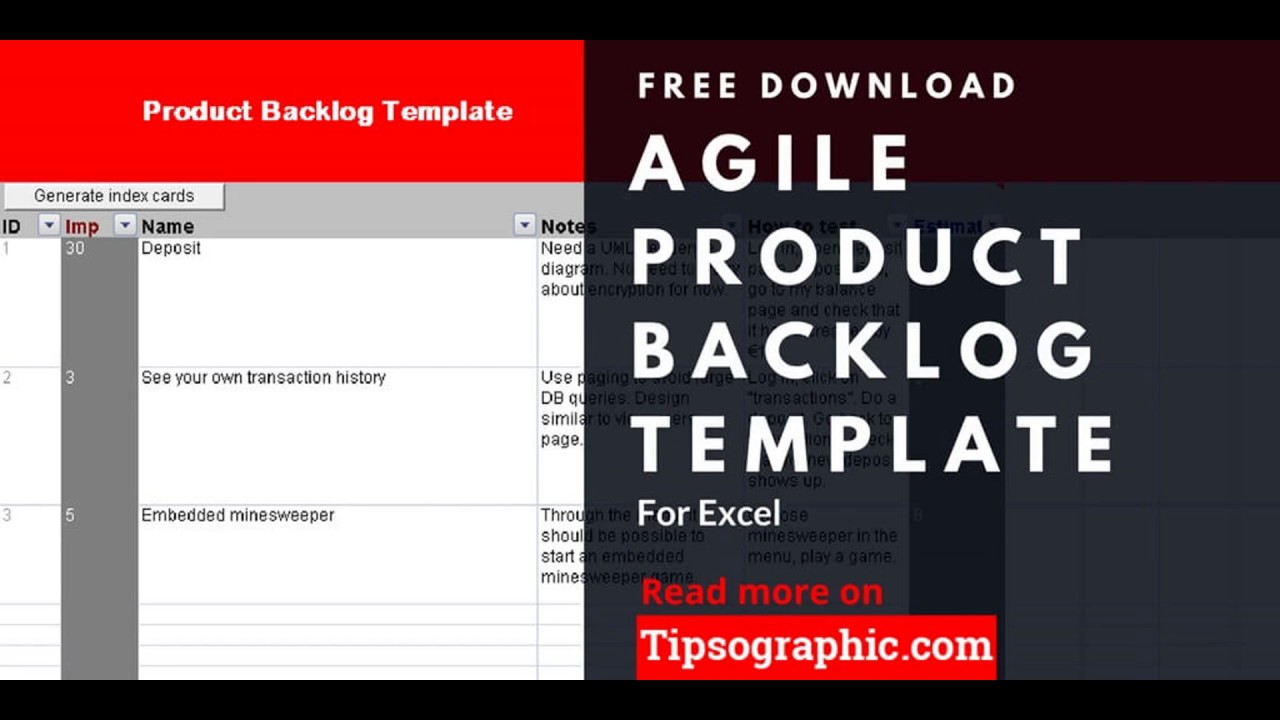 agile product backlog template